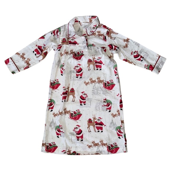 Pottery Barn Kids Christmas size 3T girls heritage black Santa nightgown - Picture 1 of 9